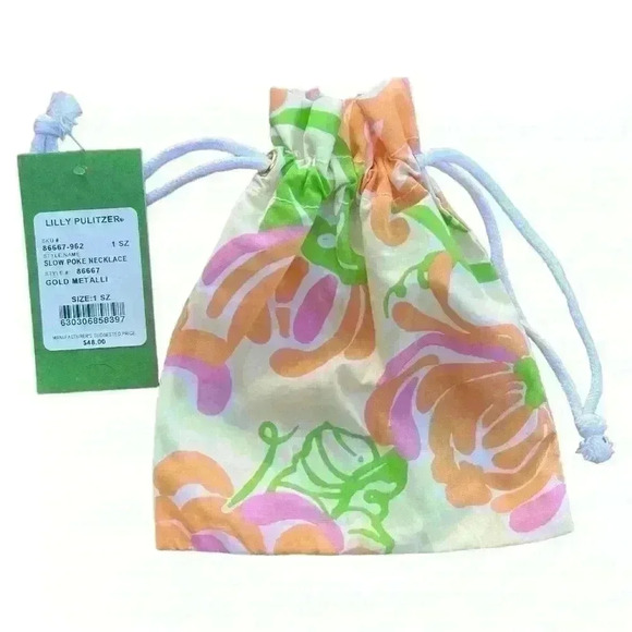 Lilly Pulitzer Drawstring Jewelry Gift Bag colorful pouch bright summer - Picture 2 of 4